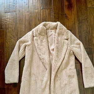 Faux Fur Coat - Blush